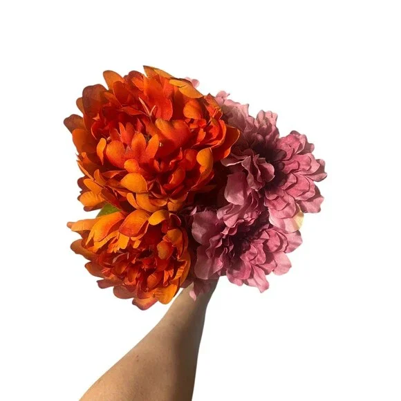 5 Lb Box 16 Bunch of Stemmed Artificial Faux Silk Flowers Colorful Variety 19” - Picture 6 of 16